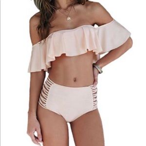 👙Off the shoulder high waisted bikini
